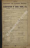 Classification of Goods Trains, etc., October 1st, 1908 and until further notice by Lancashire and Yorkshire Railway