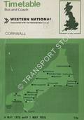 Timetable Bus and Coach - Cornwall - 4 May 1975 until 1 May 1976 by Western National Omnibus Company