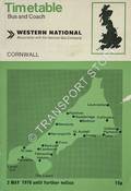 Timetable Bus and Coach - Cornwall, 2 May 1976 until further notice by Western National Omnibus Company