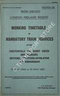 Working Timetable of Mandatory Train Services - Section CL - Chesterfield and Barnt Green and Branches; Heyford, Stratford-upon-Avon and Birmingham - 12 May 1980 to 10 May 1981 by British Railways London Midland Region