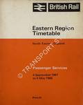 North Eastern Region Timetable - North Eastern England Passenger Services, 4 September 1967 to 5 May 1968 by British Rail Eastern Region