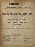Special Traffic Arrangements, South Western Division - Saturday, 15th December to Friday, 28th December 1979 by British Rail Southern