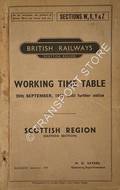 Working Time Table - Scottish Region (Eastern Section) Sections W, X, Y & Z 26th September, 1949, until further notice by British Railways Scottish Region