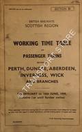 Working Time Table of Passenger Trains - Section D - Perth, Dundee, Aberdeen, Inverness, Wick and branches, 5th January to 14th June, 1959 inclusive by British Railways Scottish Region