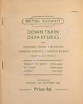 Down Train Departures from Charing Cross, Waterloo, Cannon Street & London Bridge, commencing 10th September 1962 by British Railways Southern Region (South Eastern Division)