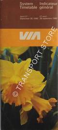 System Timetable / Indicateur Général, April 27 - September 28, 1980 by Via Rail, Canada