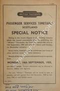 Passenger Services Timetable Scotland, Special Notice, Cancellations and Amendments from Monday, 14th September 1959 [to 2nd November, 1959] by British Railways Scottish Region