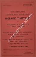 Working Timetable of Passenger & Parcels trains - Section CH - Crewe, Runcorn East, Hooton, North Wales, Holyhead; Craven Arms, Mid Wales, Chester, Crewe; Wrexham & Bidston - 30 September 1985 to 11 May 1986 by British Railways London Midland Region