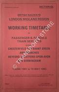 Working Timetable of Passenger & Parcels Train Services - Section CL - Chesterfield and Barnt Green and Branches; Heyford, Stratford-upon-Avon and Birmingham - 1 June 1981 to 16 May 1982 by British Railways London Midland Region
