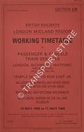Working Timetable of Passenger & Parcels trains - Section CB - London, Richmond, Watford; Temple Mills, Kew; Willesden; Brent, Acton & Hither Green; Marylebone, High Wycombe, Banbury, 13 May 1985 to 11 May 1986 by British Railways London Midland Region