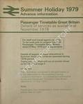 Passenger Timetable Great Britain, Advance Information - Summer Holiday 1979 by British Railways