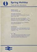[Passenger Timetable Great Britain], Spring Holiday Train Service Alterations, 26 May to 30 May 1989 by British Railways