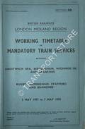 Working Timetable of Mandatory train services - Section CD - Droitwich Spa, Birmingham, Wichnor Jn. and branches; Rugby, Birmingham, Stafford and branches - 2 May 1977 to 7 May 1978 by British Railways London Midland Region