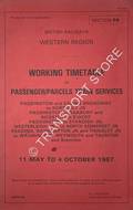 Working Timetable of Passenger/Parcels Trains - Section PA - Paddington & Ealing to Northolt; Banbury, Bicester, Didcot, Standish, Westerleigh & North Somerset Jn.; Reading to Weymouth & Taunton - 11 May to 4 Oct. 1987 by British Railways Western Region