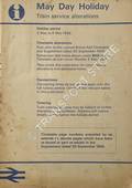 [Passenger Timetable Great Britain], May Day Holiday Train Service Alterations, 2 May to 6 May 1986 by British Railways