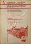 [Passenger Timetable Great Britain] International Motor Show, Friday 22 to Sunday 31 October 1982 by British Railways