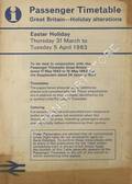 Passenger Timetable, Great Britain Holiday Alterations - Easter Holiday, Thursday 31 March to Tuesday, 5 April 1983 by British Railways