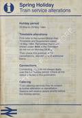 [Passenger Timetable Great Britain], Spring Holiday Train Service Alterations, 25 May to 29 May 1984 by British Railways