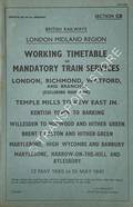 Working Timetable of Mandatory Train Services - Section CB - London, Richmond, Watford & branches, Temple Mills to Kew East Jn.; Kentish Town to Barking; Willesden, Marylebone, Aylesbury, 12 May 1980 to 10 May 1981 by British Railways London Midland Region