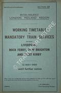 Working Timetable of Mandatory Train Services - Section CF - Liverpool, Rock Ferry, New Brighton and West Kirby, 12 May 1980 until further notice by British Railways London Midland Region