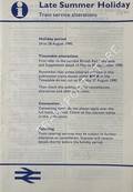 [Passenger Timetable Great Britain], Late Summer Holiday Train Service Alterations, 24 to 28 August 1990 by British Railways