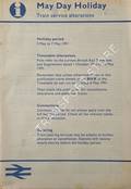 [Passenger Timetable Great Britain] Train Service Alterations - May Day Holiday, 3 May to 7 May 1991 by British Railways