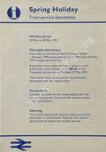 [Passenger Timetable Great Britain], Spring Holiday Train Service Alterations, 24 May to 28 May 1991 by British Railways