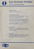 [Passenger Timetable Great Britain], Late Summer Holiday Train Service Alterations, 22 to 27 August 1991 by British Railways