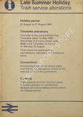 [Passenger Timetable Great Britain] Late Summer Holiday - Train Service Alterations, Holiday Period, 23 August to 27 August 1985 by British Railways