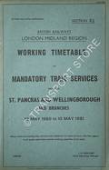 Working Timetable of Mandatory train services - Section CJ - St. Pancras and Wellingborough and branches 12 May 1980 to 10 May 1981 by British Railways London Midland Region