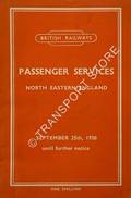 Passenger Services [Winter Timetable] North Eastern England September 25th, 1950 until further notice by British Railways North Eastern Region