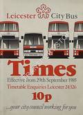 Times [Timetable] effective from 29th September 1985 by Leicester City Bus