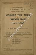 Working Time Table of Passenger Trains - Section A - London Central District - Main Lines	9th June 1958, until further notice by British Railways Southern Region London (Central) District