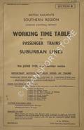 Working Time Table of Passenger Trains - Section B - London Central District - Suburban Lines 9th June 1958, until further notice by British Railways Southern Region London (Central) District