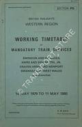 Working Timetable of Mandatory Train Services - Section PD - Swindon and Swansea; Awre and Severn Tnl. Jn.; Craven Arms and Newport; Swansea and West Wales, 14 May 1979 to 11 May 1980 by British Railways Western Region