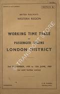 Working Time Table of Passenger Trains - Section A - London District, 2nd November 1959 to 12th June 1960 by British Railways Western Region