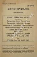 Weekly Operating Notice - Saturday, 26 March 1983 to Friday 1 April 1983 by British Railways Western Region