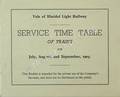 Service Time Table of Trains for July, August and September 1903 by Vale of Rheidol Light Railway