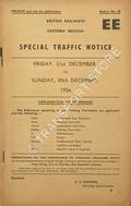 Special Traffic Notice, Friday, 21st December to Sunday, 30 December, 1956 by British Railways Eastern Region