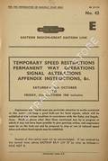 Temporary Speed Restrictions; Permanent Way Operations; Signal Alterations; Appendix Instructions; etc. - Section E, Saturday, 15th October to Friday, 21st October 1960 by British Railways Eastern Region - Great Eastern Line