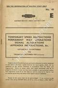 Temporary Speed Restrictions; Permanent Way Operations; Signal Alterations; Appendix Instructions; etc. - Section E, Saturday, 3rd October to Friday, 9th October 1959 by British Railways Eastern Region - Great Eastern Line
