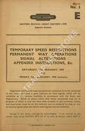Temporary Speed Restrictions; Permanent Way Operations; Signal Alterations; Appendix Instructions; etc. - Section E, Saturday, 17th January to Friday, 23rd January 1959 by British Railways Eastern Region - Great Eastern Line (Eastern Section)