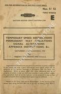 Temporary Speed Restrictions; Permanent Way Operations; Signal Alterations; Appendix Instructions; etc. - Section E, Saturday, 19th December 1959 to Friday, 1st January 1960 by British Railways Eastern Region - Great Eastern Line