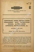Temporary Speed Restrictions; Permanent Way Operations; Signal Alterations; Appendix Instructions; etc. - Section E, Saturday, 14th June to Friday, 20th June 1958 by British Railways Eastern Region - Great Eastern Line (Eastern Section)