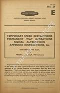 Temporary Speed Restrictions; Permanent Way Operations; Signal Alterations; Appendix Instructions; etc. - Section E, Saturday, 19th July to Friday, 25th July 1958 by British Railways Eastern Region - Great Eastern Line (Eastern Section)