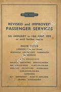 Book cover of Revised and Improved Passenger Services, Main Lines, London (Liverpool Street), Norwich, Lowestoft, Yarmouth via Ipswich, 5th January to 14th June 1959 by British Railways Eastern Region