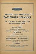Revised and Improved Passenger Services, Main Lines, London (Liverpool Street), Norwich, Lowestoft, Yarmouth via Ipswich, 5th January to 14th June 1959 by British Railways Eastern Region