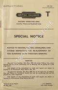 Special Notice - Notice to Drivers, Guards, Signalmen and others respecting the Re-alignment of the Running Lines through Barking, May 1959 by British Railways Eastern Operating Area (London, Tilbury and Southend Line)