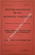 Working Timetable of Passenger & Parcel train services - Section LB - London, Cambridge, and King's Lynn, Norwich, Ely and Peterborough and branches - 14 May until 30 September 1990 by British Railways Anglia