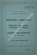 Working Timetable of Mandatory Train Services (Passenger and Parcels) - Section LA - London and Norwich and Branches - 3 May 1976 until further notice by British Railways Eastern Region